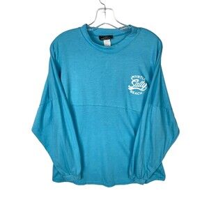 Shelor Clothing Women's Blue Casual Shirt Long Sleeve Large Myrtle Salty Beach